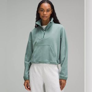 LuLuLemon Green Brushed Softstreme Ribbed Half Zip